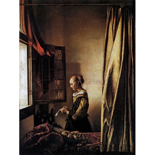 Girl Reading A Letter At An Open Window