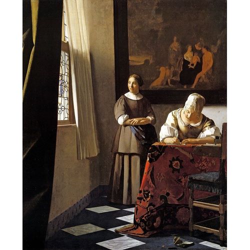 Lady Writing A Letter With Her Maid