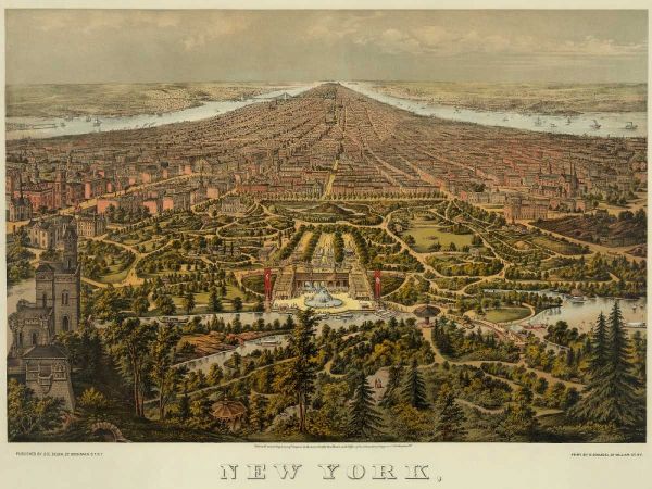 Birds-eye view of Manhattan, New York