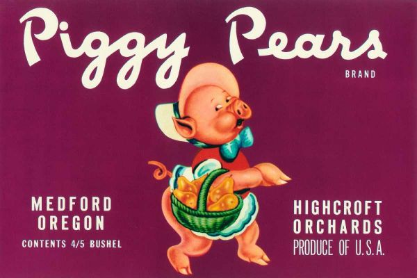Piggy Pears Crate Label