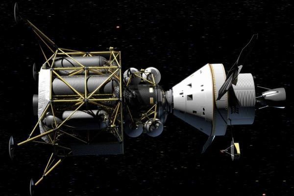 Altair and Orion spacecraft: conceptual rendering