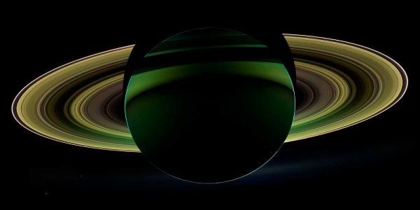The dark side of Saturn viewed from Cassini, December 18, 2012