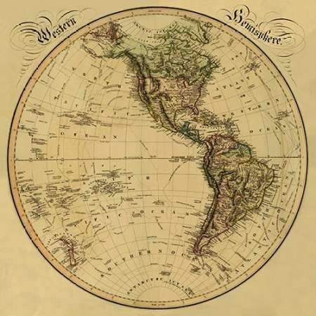 Western Hemisphere, 1831 - Tea Stained