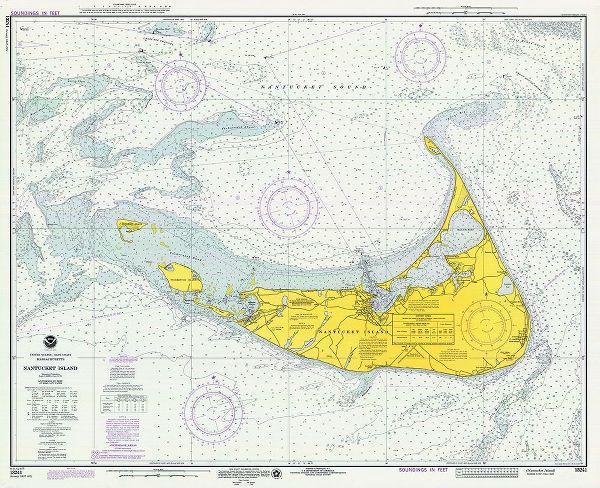 Nautical Chart - Nantucket Island ca. 1975
