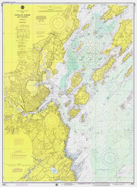 Nautical Chart - Portland Harbor and Vicinity ca. 1974