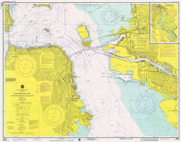 Nautical Chart - San Francisco Bay ca. 1975