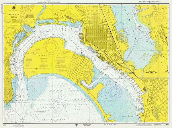 Nautical Chart - San Diego Bay ca. 1974