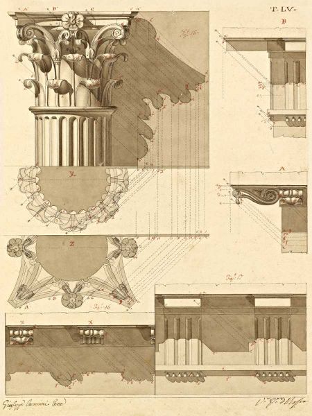 Plate 55 for Elements of Civil Architecture, ca. 1818-1850