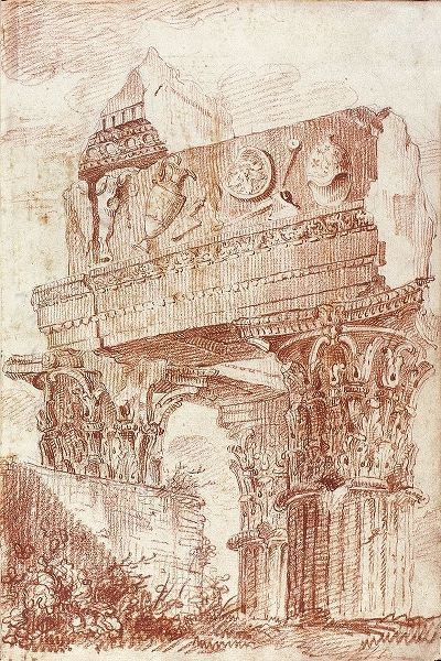 Sketch of Roman architectural fragment, 1786