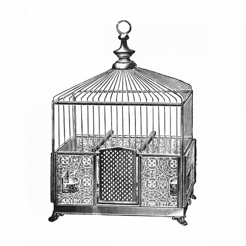 Etchings: Birdcage - Pyramidal top, patterned base.