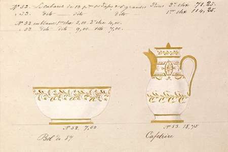 Bol et cafetiere, ca. 1800-1820
