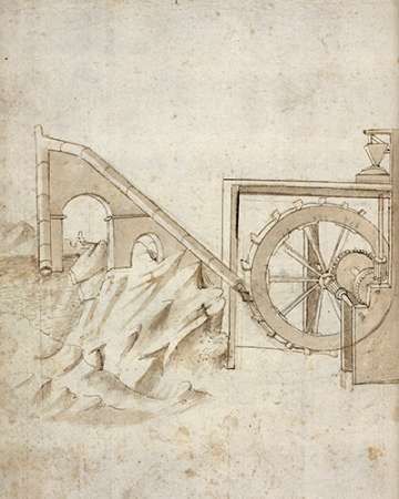 Folio 13: mill powered by water from siphon