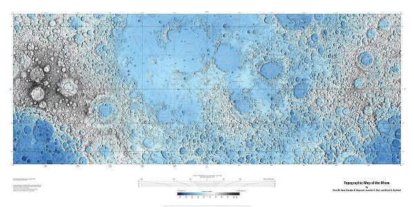 Decorative Topographic Map of the Moon, Projection