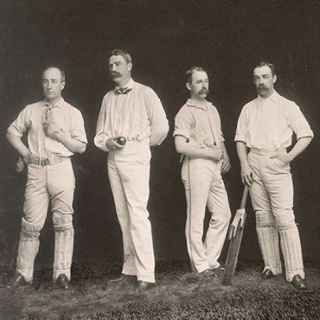Cricket Players, Unidentified Group Of Four