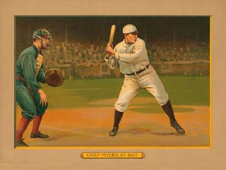 Chief Myers at Bat, Baseball Card, 1911