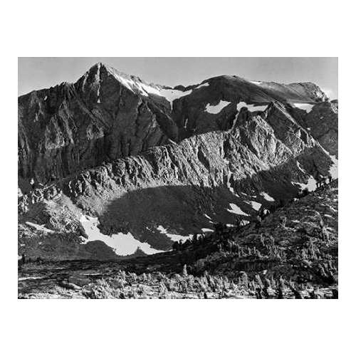 Peak above Woody Lake, Kings River Canyon, proVintageed as a national park, California, 1936