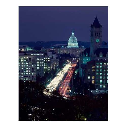 Dusk view of Pennsylvania Avenue, Americas Main Street in Washington, D.C.