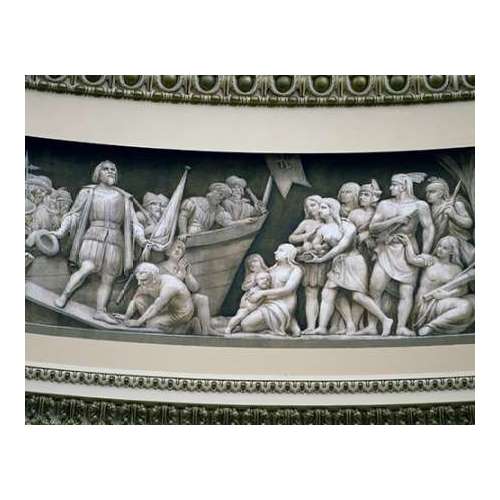 Landing of Columbus frieze in U.S. Capitol dome, Washington, D.C.