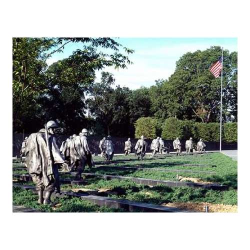 Stainless-steel troopers on patrol at the Korean War Veterans Memorial, Washington, D.C.