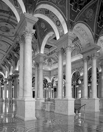 Great Hall, second floor, north. Library of Congress Thomas Jefferson Building, Washington, D.C. - B