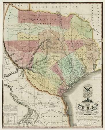 Map of Texas with parts of the adjoining states, 1837