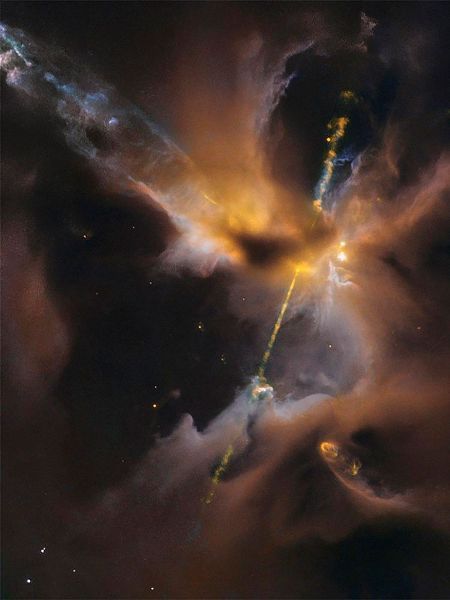 A Newborn Star Shoots Twin Jets Out Into Space