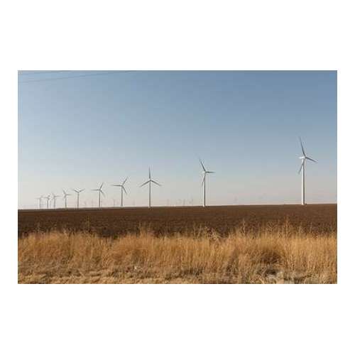 A wind-turbine farm near the city of Snyder in Scurry County, TX