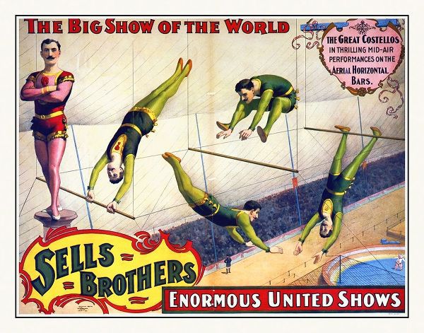 Sells Brothers Enormous United Shows - The Great Costellos - On The Aerial Horizontal Bars
