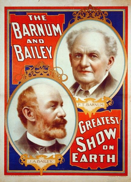 The Barnum and Bailey Greatest Show On Earth - Portraits Of P.T. Barnum and J.A. Bailey - 1897