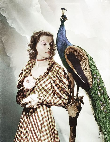 Katherine Hepburn with Peacock