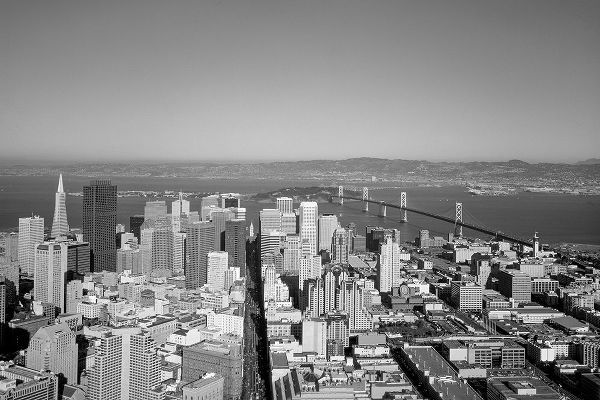 Aerial View of San Francisco California Including the Bay Bridge