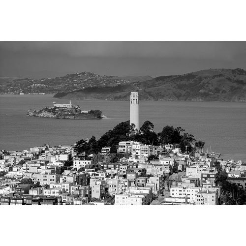 Coit Tower and Alcatraz San Francisco California