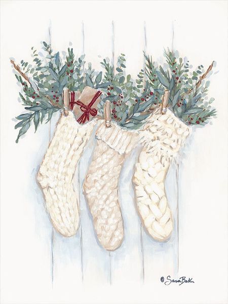 Baker, Sara 작가의 Boho Christmas Stockings 작품