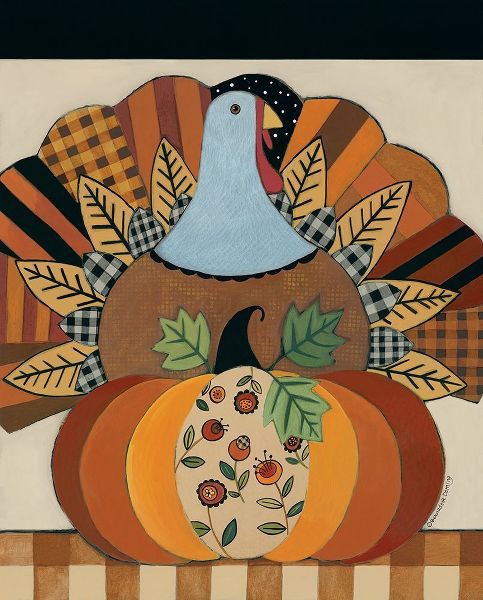 Deming, Bernadette 아티스트의 Turkey and Patterned Pumpkin 작품