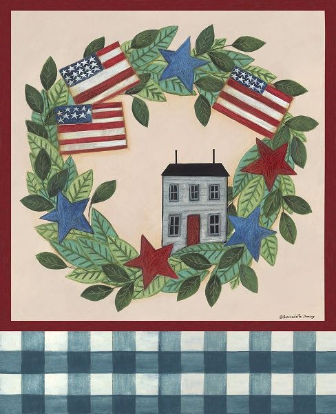 Deming, Bernadette 아티스트의 Patriotic Saltbox House Wreath 작품