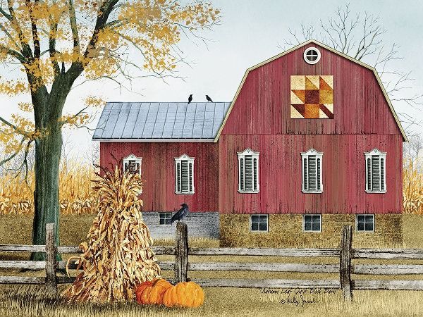 Autumn Leaf Quilt Block Barn