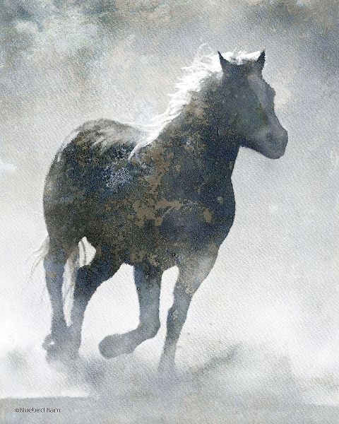 Textured Dark Running Horse