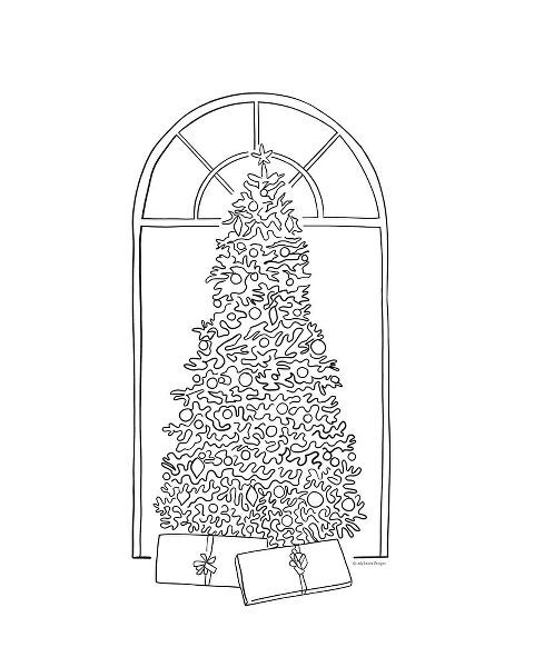 Lady Louise Designs 아티스트의 Christmas Tree Line Drawing작품입니다.