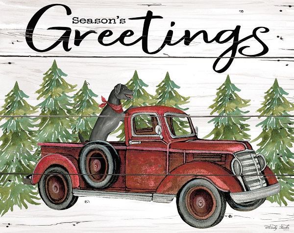 Seasons Greetings Red Truck