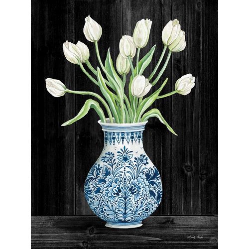 Blue and White Tulips Black II