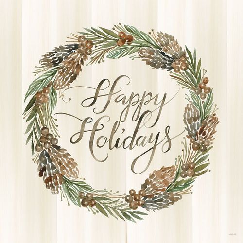 Jacobs, Cindy 아티스트의 Sage Happy Holidays Wreath 작품