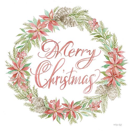 Jacobs, Cindy 아티스트의 Merry Christmas Poinsettia Wreath 작품