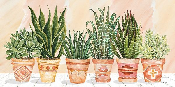 Jacobs, Cindy 작가의 Aztec Potted Plants in a Row 작품