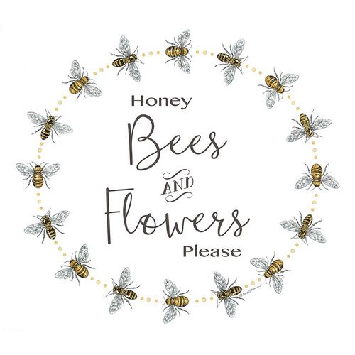 Strain, Deb 아티스트의 Honey Bees and Flowers Please 작품