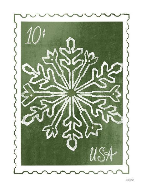 House Fenway 아티스트의 Christmas Stamp Green Snowflake   작품