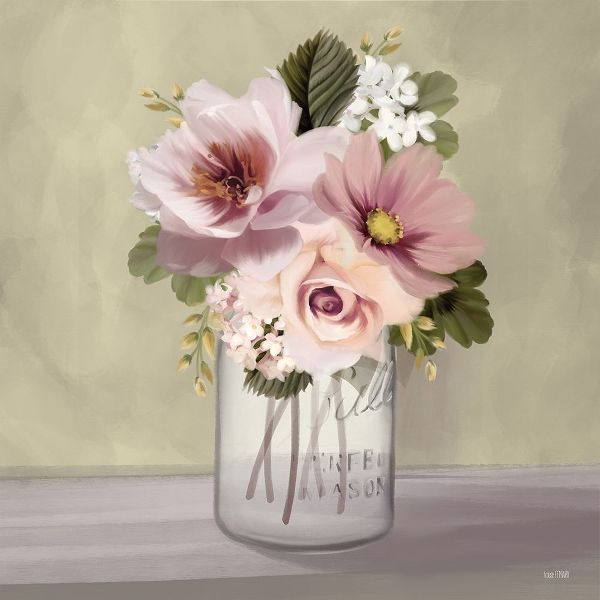 Pink Mason Jar Floral