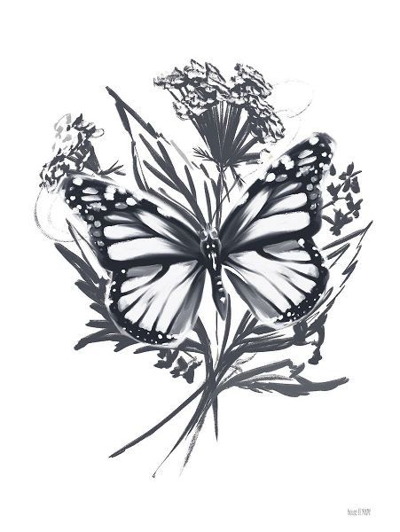 House Fenway 아티스트의 Black And White Butterfly 작품