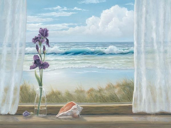 Janisse, Georgia 아티스트의 Irises on Windowsill 작품