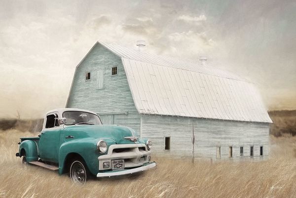 Teal Barn and Truck