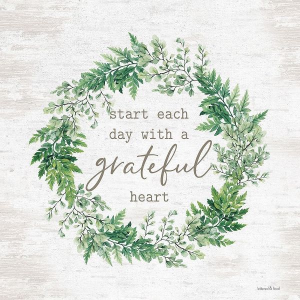 Lettered and Lined 아티스트의 Grateful Heart Wreath 작품